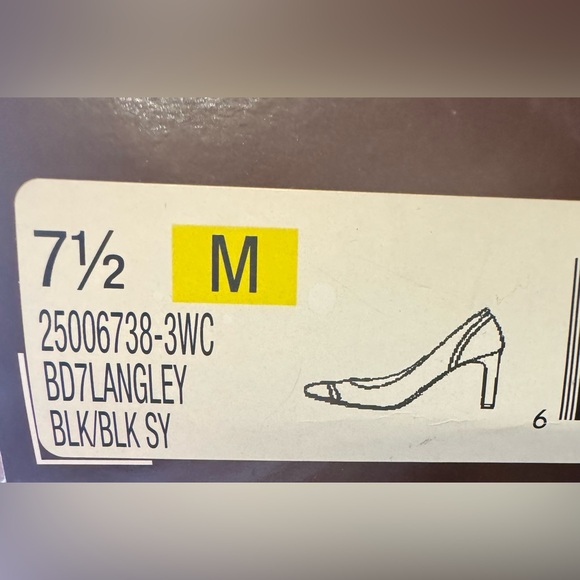 NWT Bandolino Black 3" heels pump block slip on shoes 7.5M - Picture 9 of 9